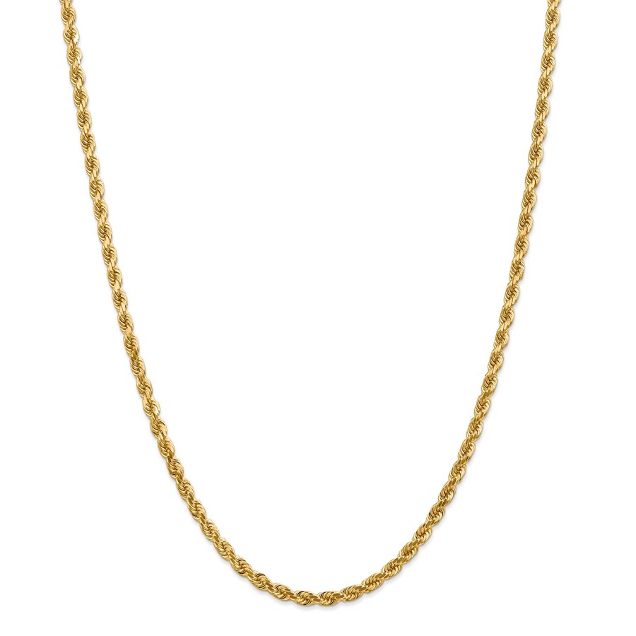 14k Yellow Gold 4 mm Diamond Cut Rope Chain - 28 in.