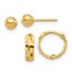 14K Yellow Gold 4mm Ball and Diamond Cut Hoop Set