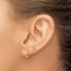 14K Yellow Gold 4mm Ball and Diamond Cut Hoop Set