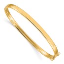14K Yellow Gold 4mm Hinged Bangle - 7 in.