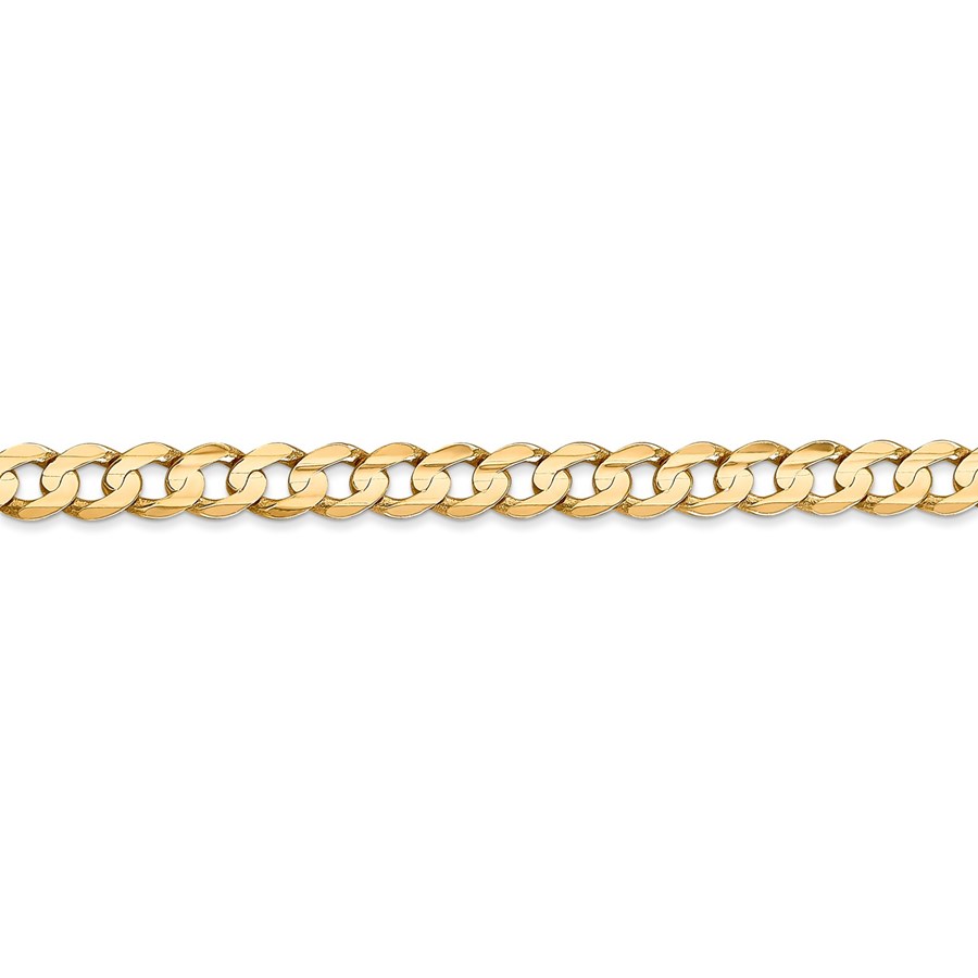 14k Yellow Gold 5.25 mm Open Concave Curb Chain - 26 in.