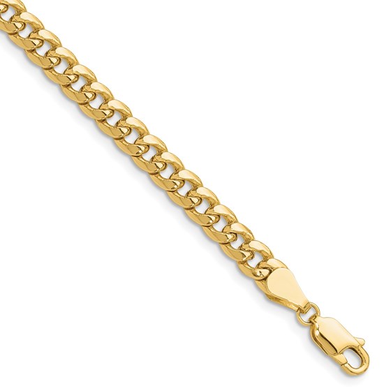14K Yellow Gold 5.25mm Semi-Solid Miami Cuban Chain - 8 in. 14K Yellow Gold 5.25mm Semi-Solid Miami Cuban Chain - 8 in.