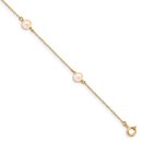 14k Yellow Gold 5-6 mm Pink FWC Pearl 3-station Bracelet - 6 in.