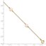 14k Yellow Gold 5-6 mm Pink FWC Pearl 3-station Bracelet - 6 in.