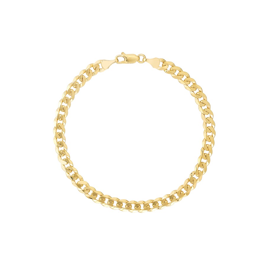 14K Yellow Gold 5.7 mm Cuban Chain Bracelet W Lobster - 8.5 in.