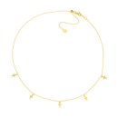 14K Yellow Gold 5 Dangle Mini Cross Choker - 16 in.