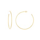 14K Yellow Gold 50 mm X 1.2 mm Hoops Post Earrings