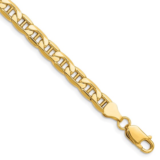 14K Yellow Gold 6.25mm Semi-Solid Anchor Chain - 7 in. 14K Yellow Gold 6.25mm Semi-Solid Anchor Chain - 7 in.