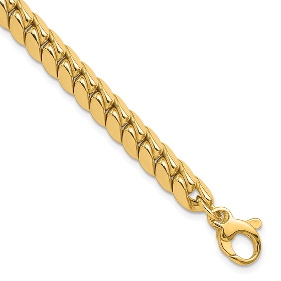 14K Yellow Gold 6.75mm Domed Fancy w/.5in ext. Bracelet - 8 in. 14K Yellow Gold 6.75mm Domed Fancy w/.5in ext. Bracelet - 8 in.