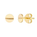 14K Yellow Gold 6 mm Round Screw Design Stud Earrings
