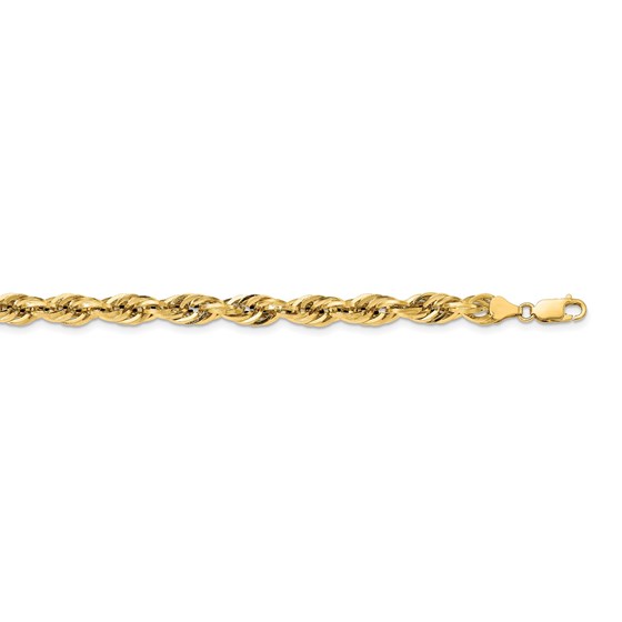 14k Yellow Gold 7.0 mm Semi-Solid Rope Chain - 18 in. 14k Yellow Gold 7.0 mm Semi-Solid Rope Chain - 18 in.