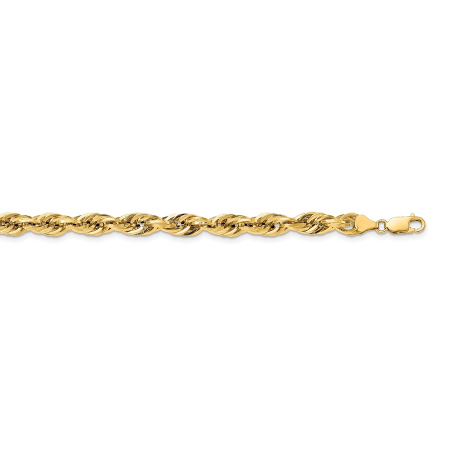 14k Yellow Gold 7.0 mm Semi-Solid Rope Chain - 24 in.