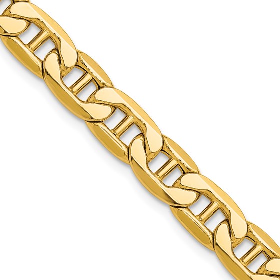 14K Yellow Gold 7.0mm Semi-Solid Anchor Chain - 18 in. 14K Yellow Gold 7.0mm Semi-Solid Anchor Chain - 18 in.
