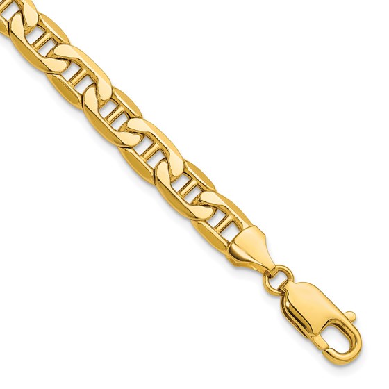 14K Yellow Gold 7.0mm Semi-Solid Anchor Chain - 7 in. 14K Yellow Gold 7.0mm Semi-Solid Anchor Chain - 7 in.