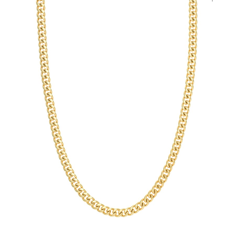 14K Yellow Gold 7.4 mm Curb Chain w/ Lobster Clasp - 24 in.
