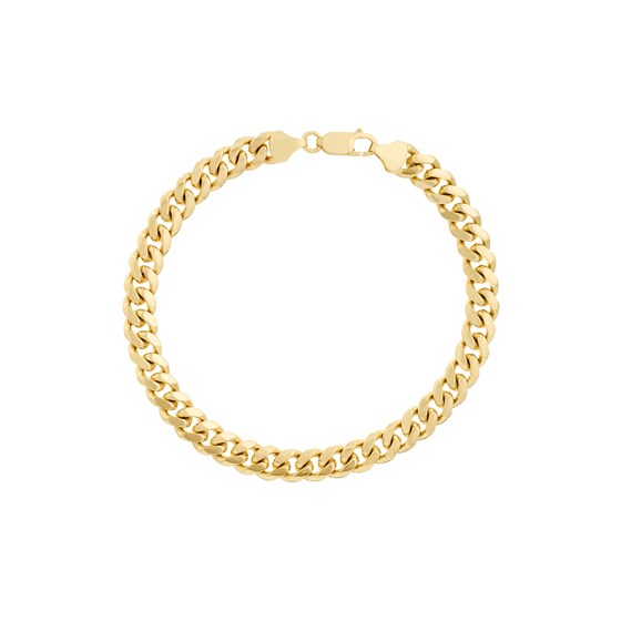 14K Yellow Gold 7.8 mm Curb Chain w/ Lobster Clasp - 9 in.