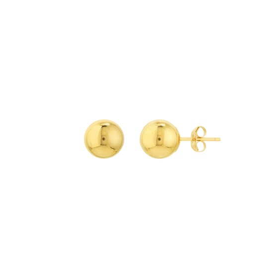 14K Yellow Gold 7 mm Ball Stud Earrings
