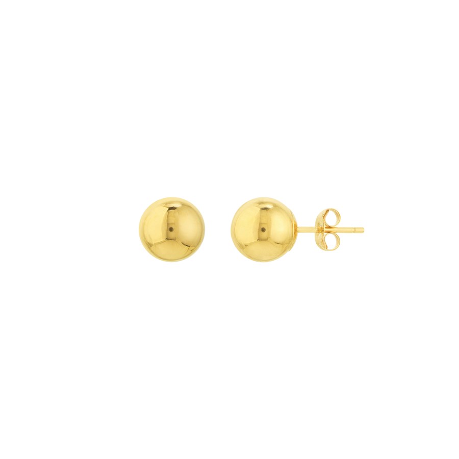 14K Yellow Gold 7 mm Ball Stud Earrings