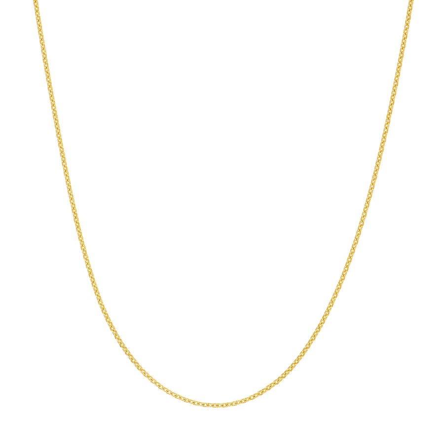 14K Yellow Gold .7 mm Cable Chain with Spring Ring - 16 in.