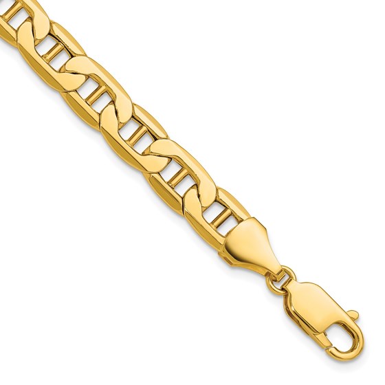 14K Yellow Gold 8.25mm Semi-Solid Anchor Chain - 8 in.