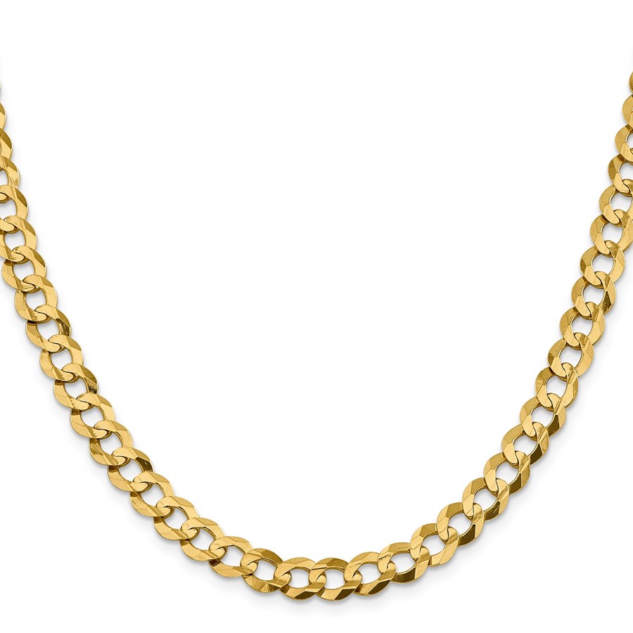 14k Yellow Gold 8.3 mm Solid Light Flat Cuban Chain - 22 in.