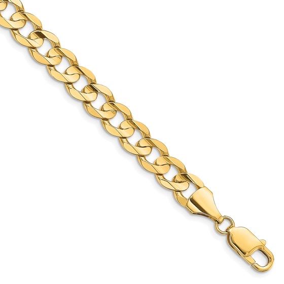 14k Yellow Gold 8.5 mm Open Concave Curb Chain - 9 in. 14k Yellow Gold 8.5 mm Open Concave Curb Chain - 9 in.