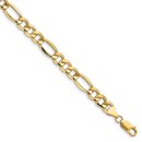 14k Yellow Gold 8.5 mm Semi-Solid Figaro Chain - 7 in.