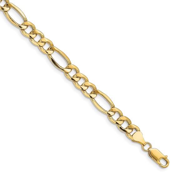 14k Yellow Gold 8.5 mm Semi-Solid Figaro Chain - 7 in. 14k Yellow Gold 8.5 mm Semi-Solid Figaro Chain - 7 in.