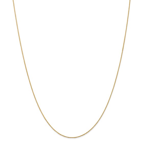14k Yellow Gold .8 mm Round Diamond Cut Wheat Chain - 22 in. 14k Yellow Gold .8 mm Round Diamond Cut Wheat Chain - 22 in.