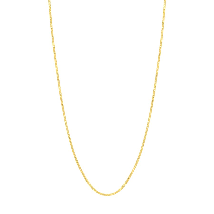 14K Yellow Gold .85mm Diamond cut Wheat Chain - 18 in.