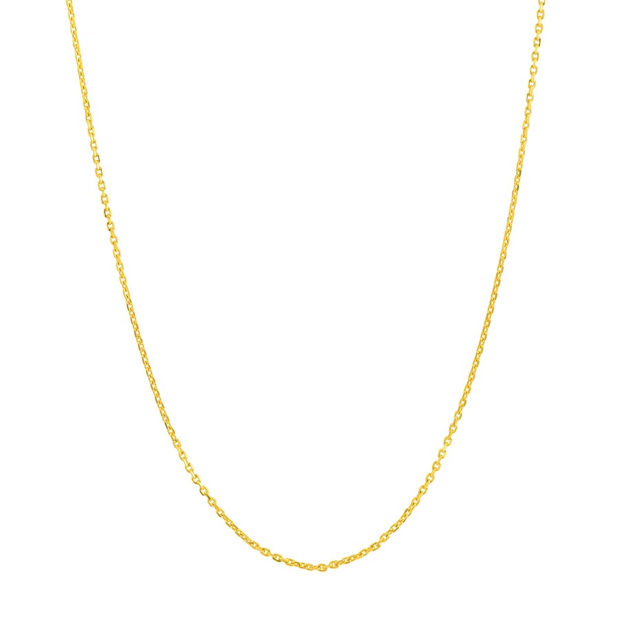 14K Yellow Gold .8mm D/C Cable Chain with Lobster Clasp - 18 in.