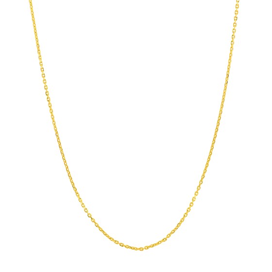 14K Yellow Gold .8mm D/C Cable Chain with Lobster Clasp - 18 in. 14K Yellow Gold .8mm D/C Cable Chain with Lobster Clasp - 18 in.