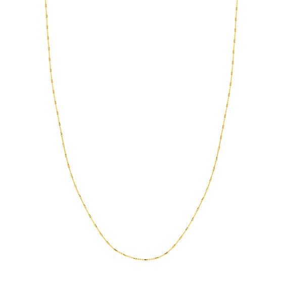 14K Yellow Gold .9 mm Saturn Chain w/ Spring Ring Clasp - 16 in. 14K Yellow Gold .9 mm Saturn Chain w/ Spring Ring Clasp - 16 in.