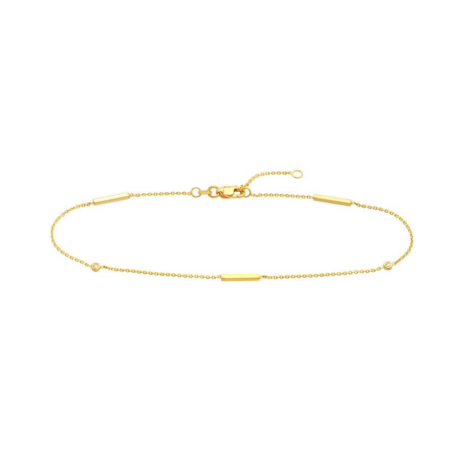 14K Yellow Gold .95mm Mix Fancy Chain - 10 in.