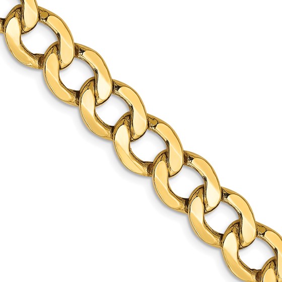 14K Yellow Gold 9mm Semi-Solid Curb Chain - 22 in. 14K Yellow Gold 9mm Semi-Solid Curb Chain - 22 in.