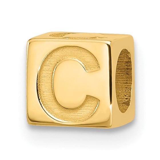 14K Yellow Gold Alphabet Bead Letter C 14K Yellow Gold Alphabet Bead Letter C