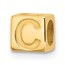 14K Yellow Gold Alphabet Bead Letter C
