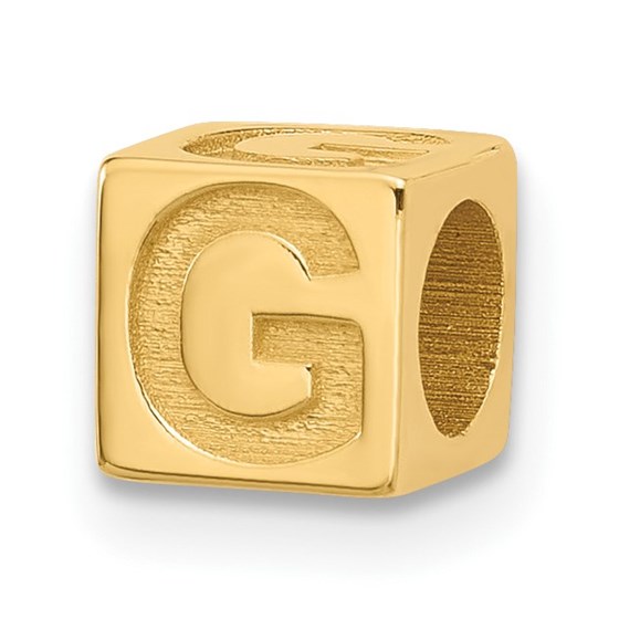 14K Yellow Gold Alphabet Bead Letter G