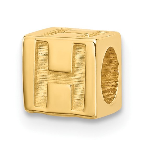14K Yellow Gold Alphabet Bead Letter H 14K Yellow Gold Alphabet Bead Letter H