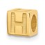 14K Yellow Gold Alphabet Bead Letter H