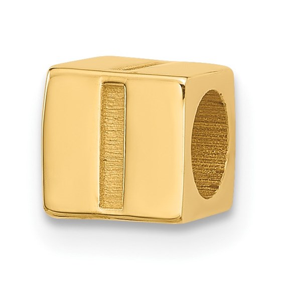 14K Yellow Gold Alphabet Bead Letter I 14K Yellow Gold Alphabet Bead Letter I