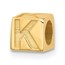 14K Yellow Gold Alphabet Bead Letter K