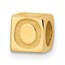 14K Yellow Gold Alphabet Bead Letter O