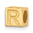 14K Yellow Gold Alphabet Bead Letter R