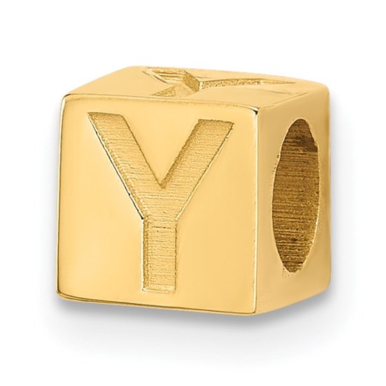14K Yellow Gold Alphabet Bead Letter Y 14K Yellow Gold Alphabet Bead Letter Y