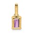 14K Yellow Gold Amethyst and Pendant - 15.9 mm