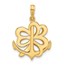 14K Yellow Gold Anchor and Clover Charm - 26.4 mm