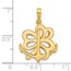 14K Yellow Gold Anchor and Clover Charm - 26.4 mm