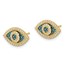 14K Yellow Gold and Black CZ Evil Eye Post Earring