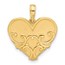 14K Yellow Gold and Brushed Fancy Heart Charm - 23 mm